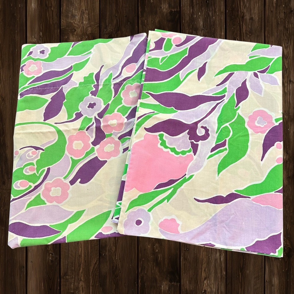 Springmaid Wondercale Vintage 2 Pc Standard Pillowcases Psychedellic Florals